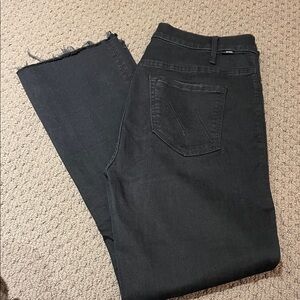 MOTHER Hustler Ankle Fray in Not Guilty (black)